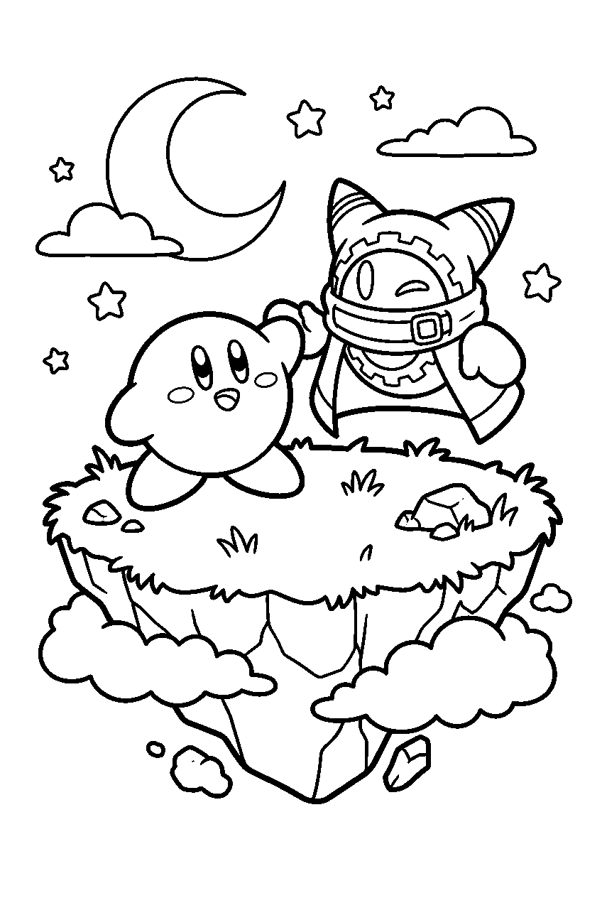 kirby magolor on floating island line art