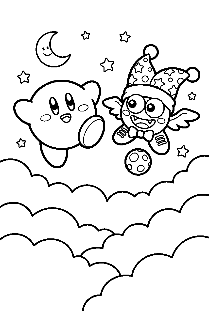 kirby marx above the clouds line art