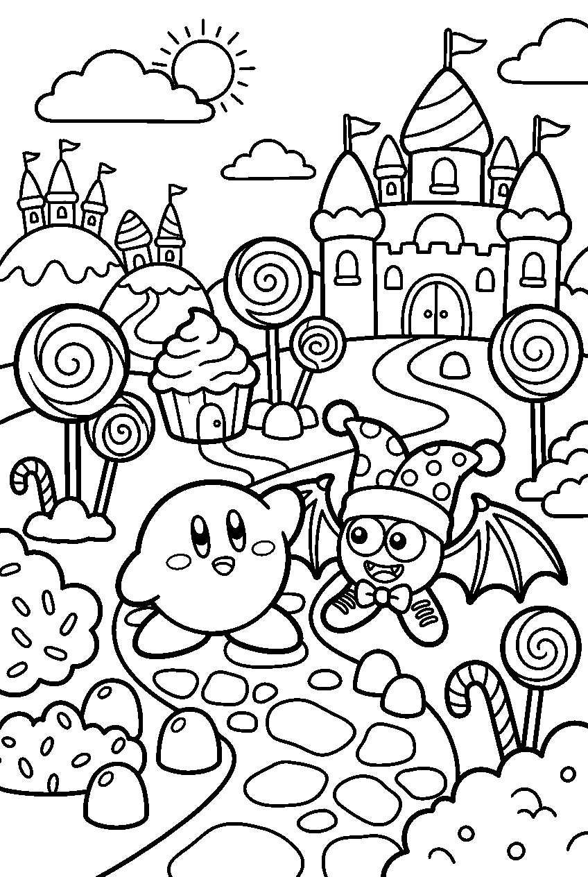 kirby marx in candy kingdom line art