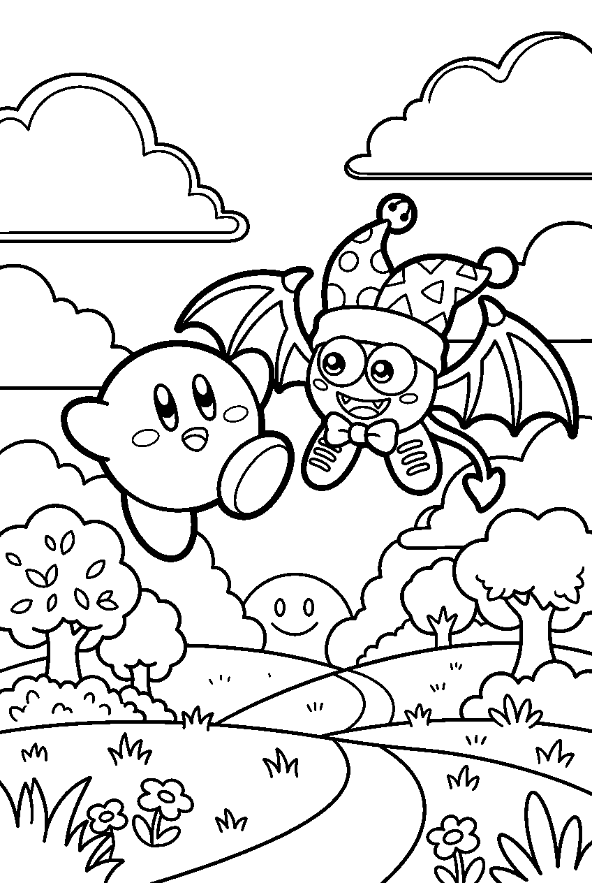 kirby marx in popstar plains line art