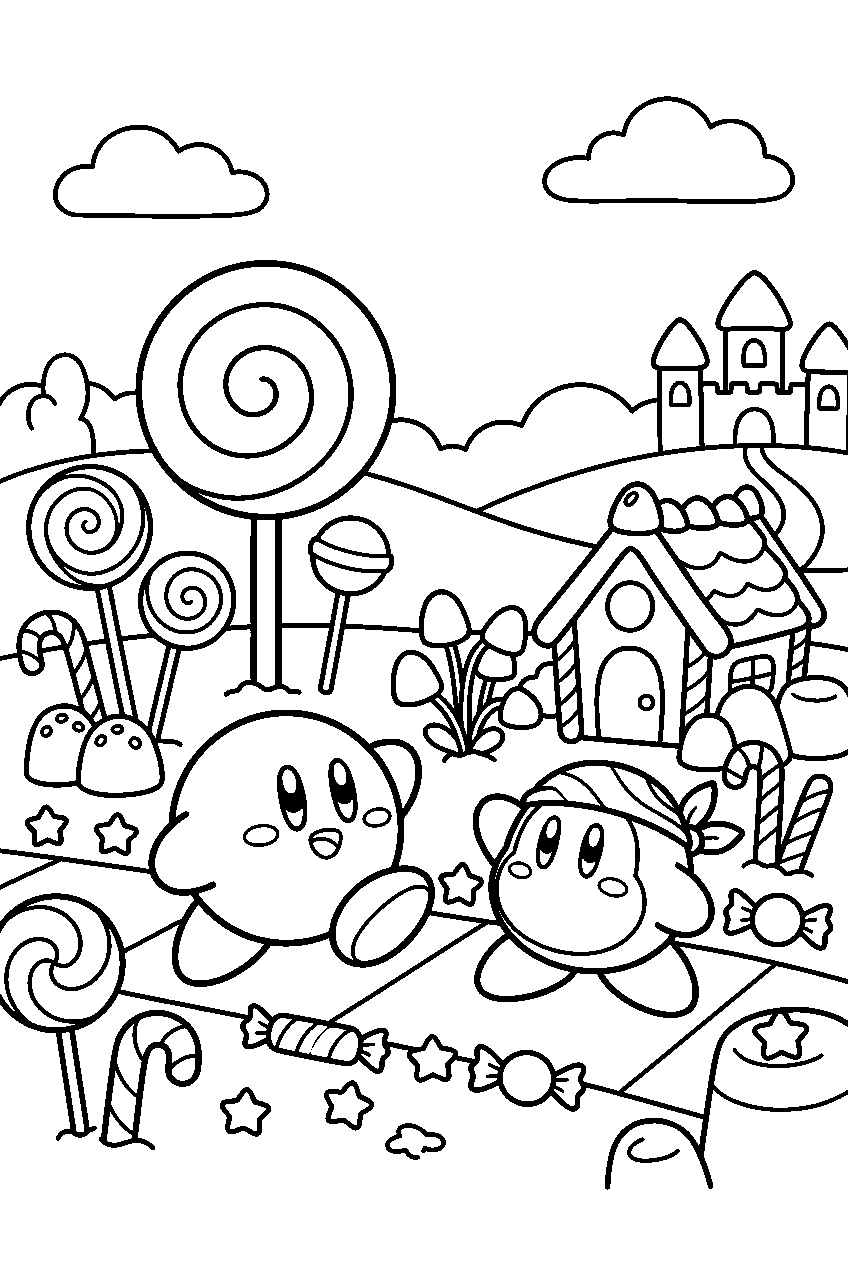 kirby waddle dee in candy kingdom line art