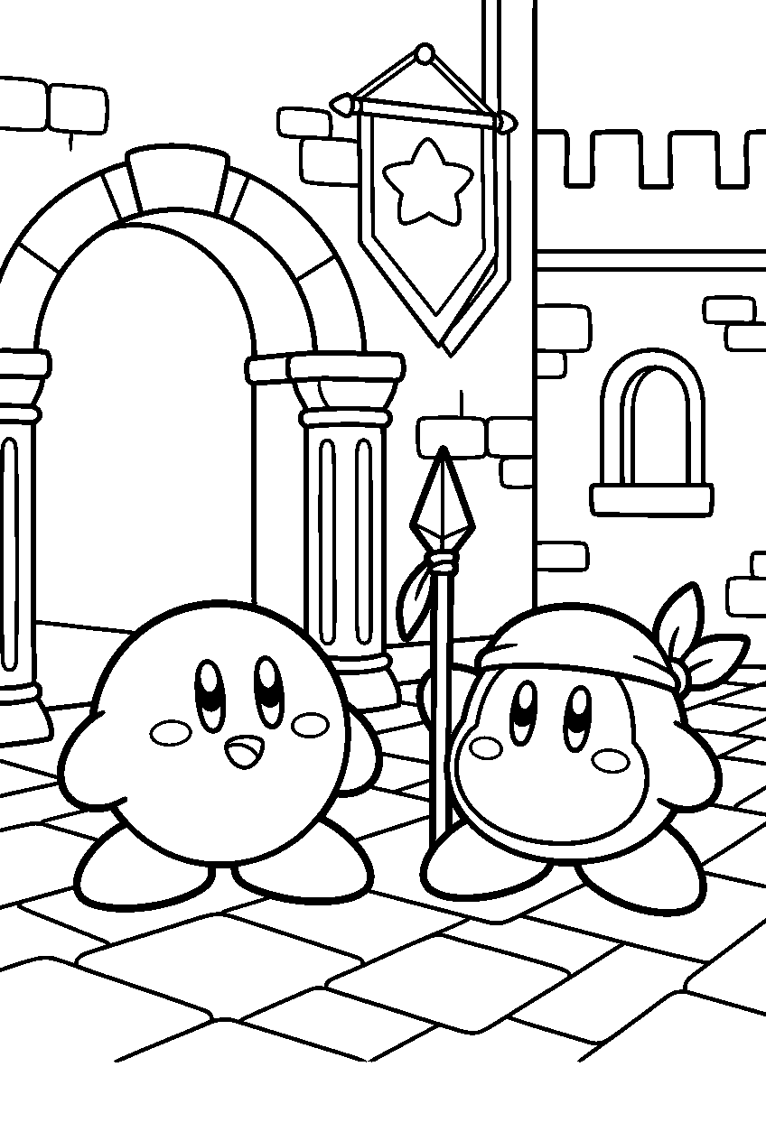 kirby waddle dee in king dedede s castle line art