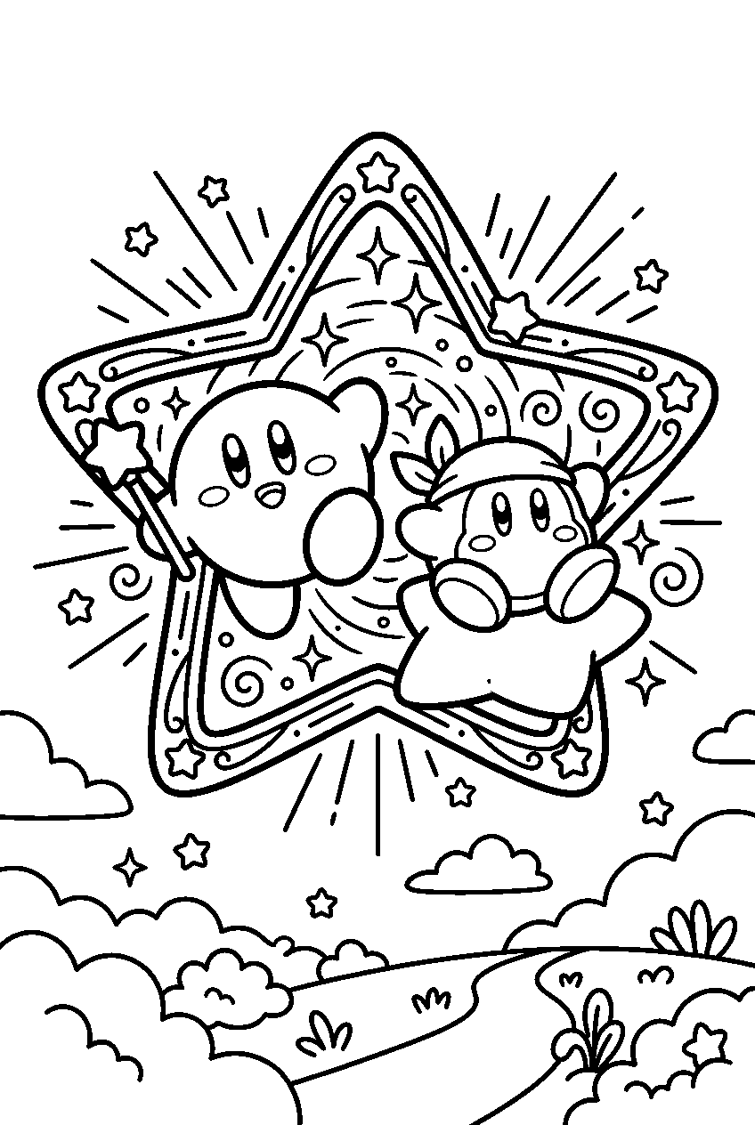 kirby waddle dee in star portal line art