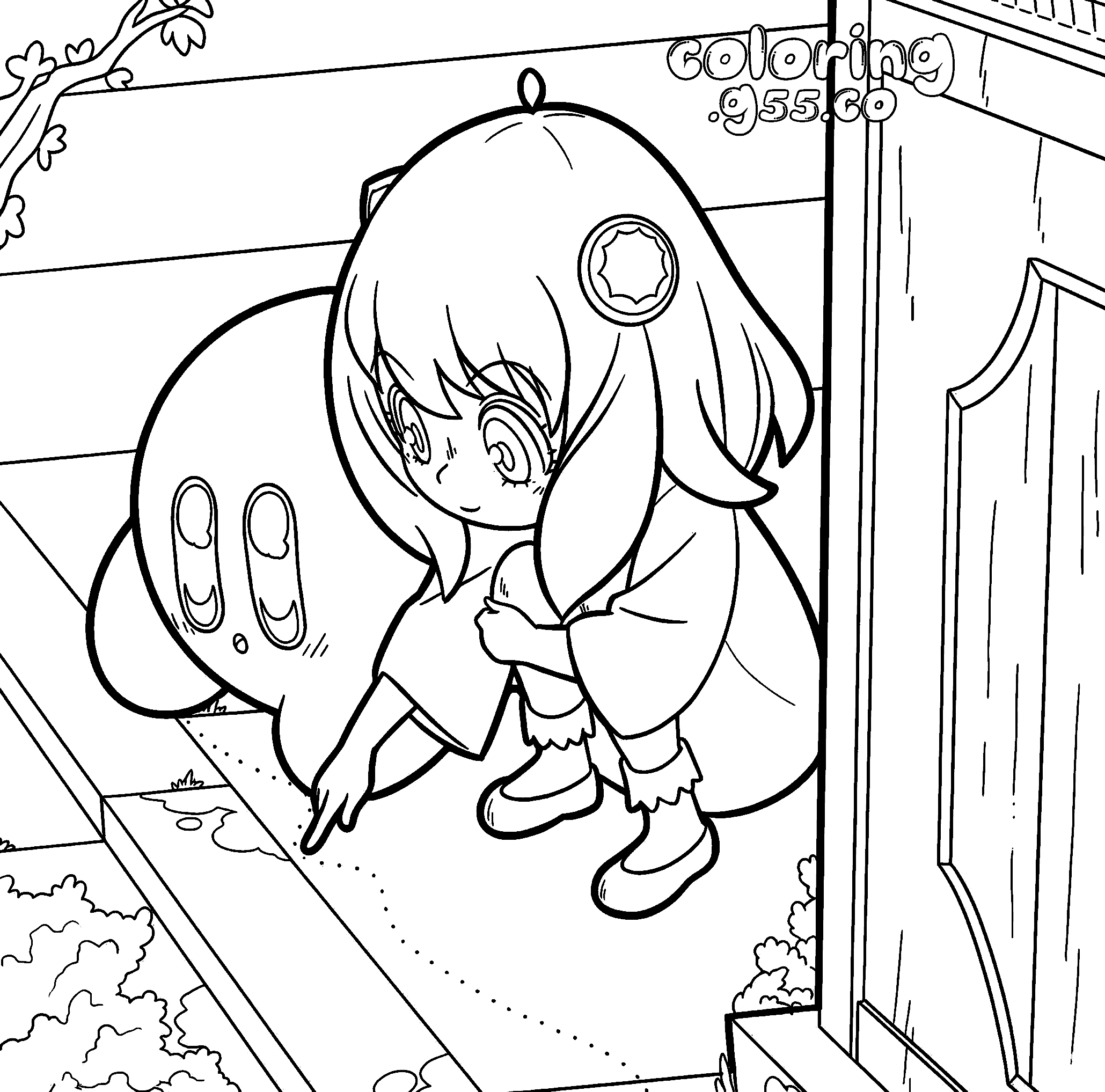 kirby and anya forger spy x family anime line art