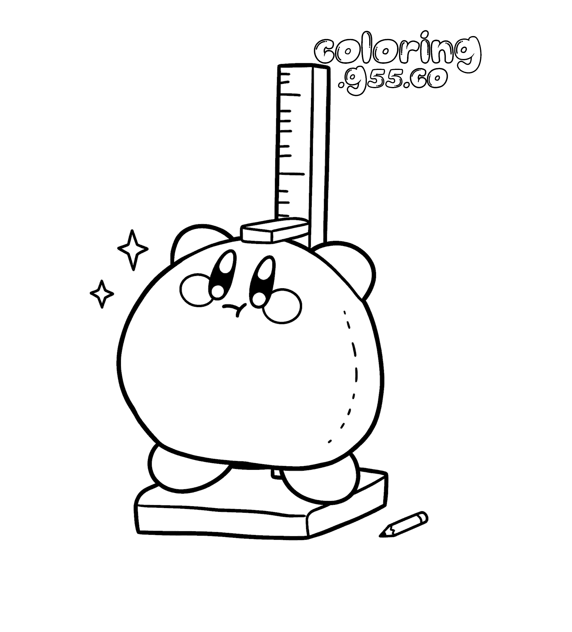 kirby height measurement scale cute line art