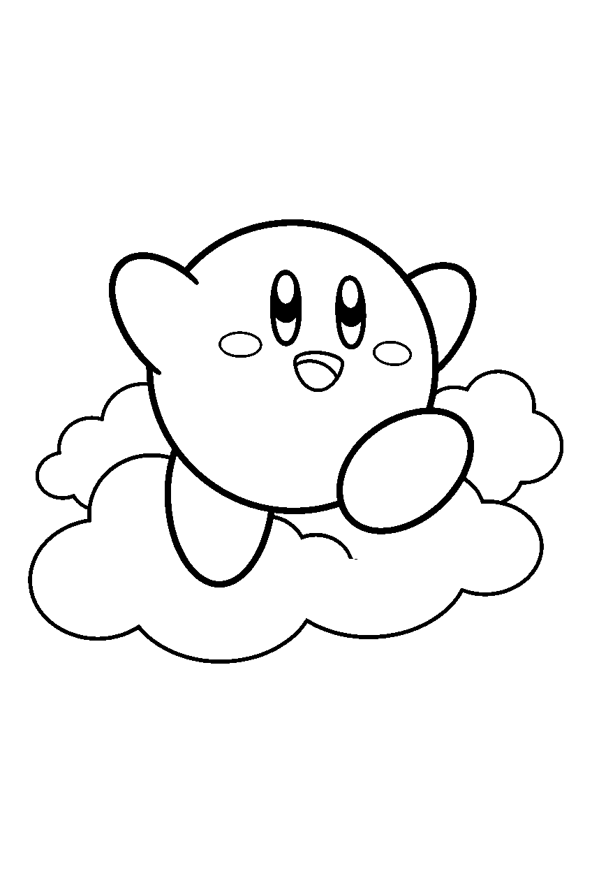kirby above the clouds line art