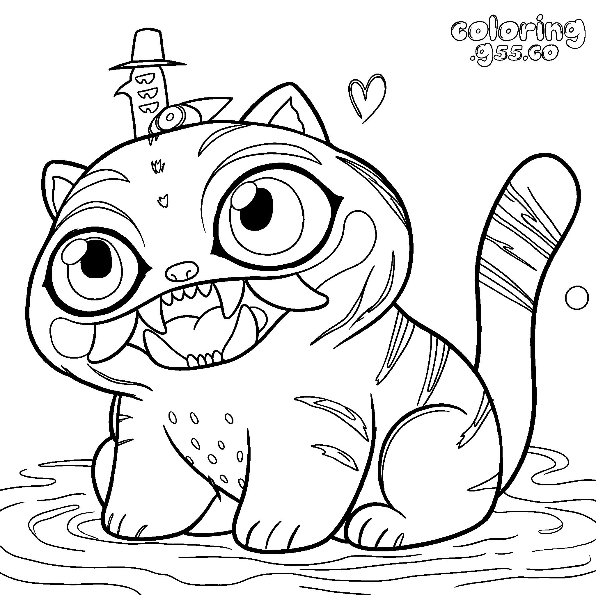 derpy tiger k pop demon hunters line art