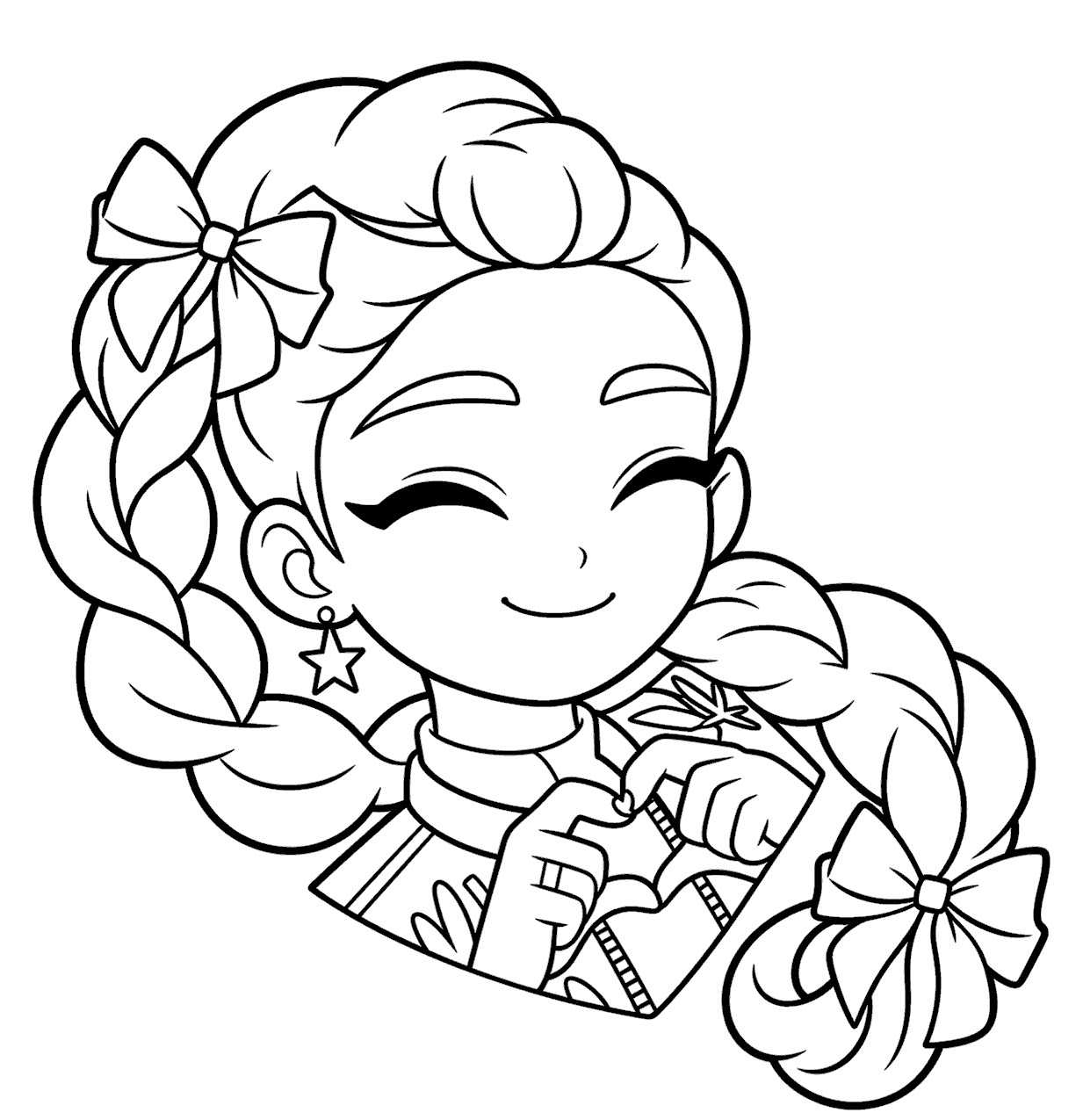 k pop demon hunters rumi heart sign line art for kids
