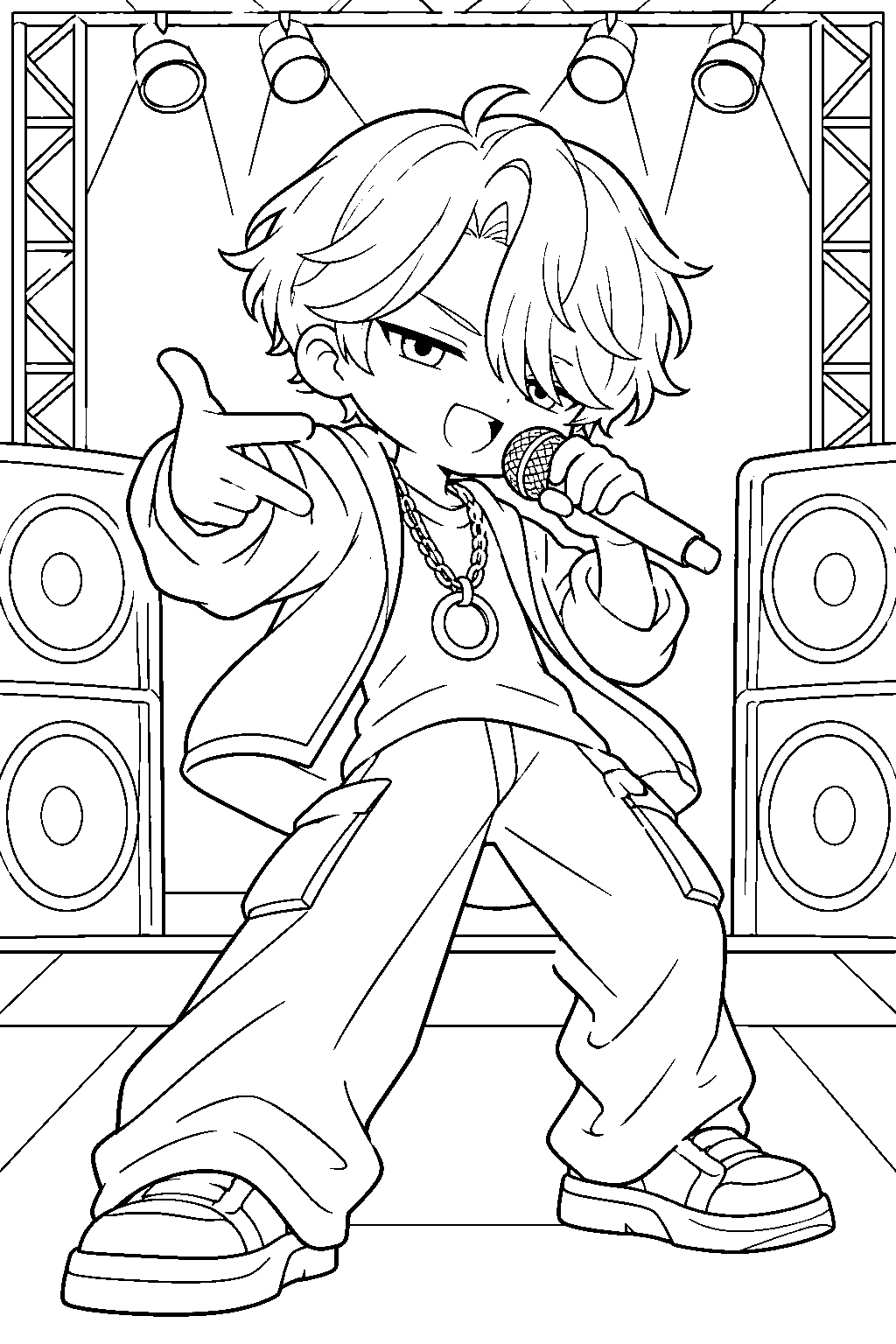 baby saja soda pop rap performance line art