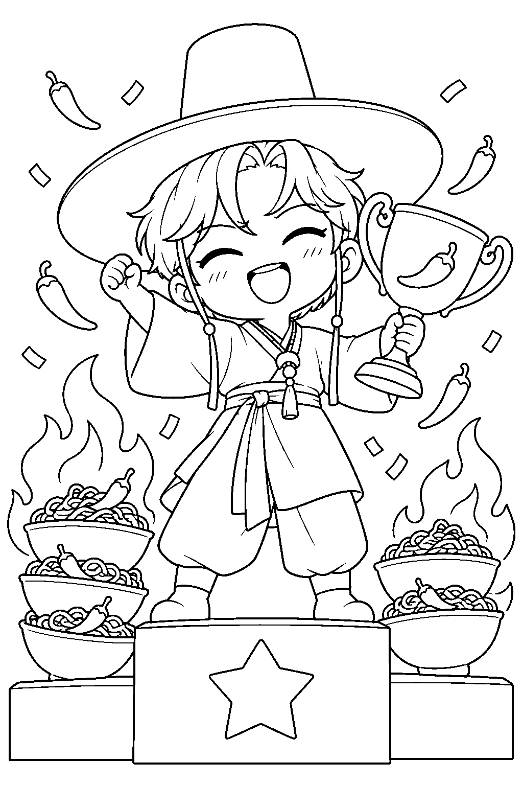 baby saja spicy challenge winner line art