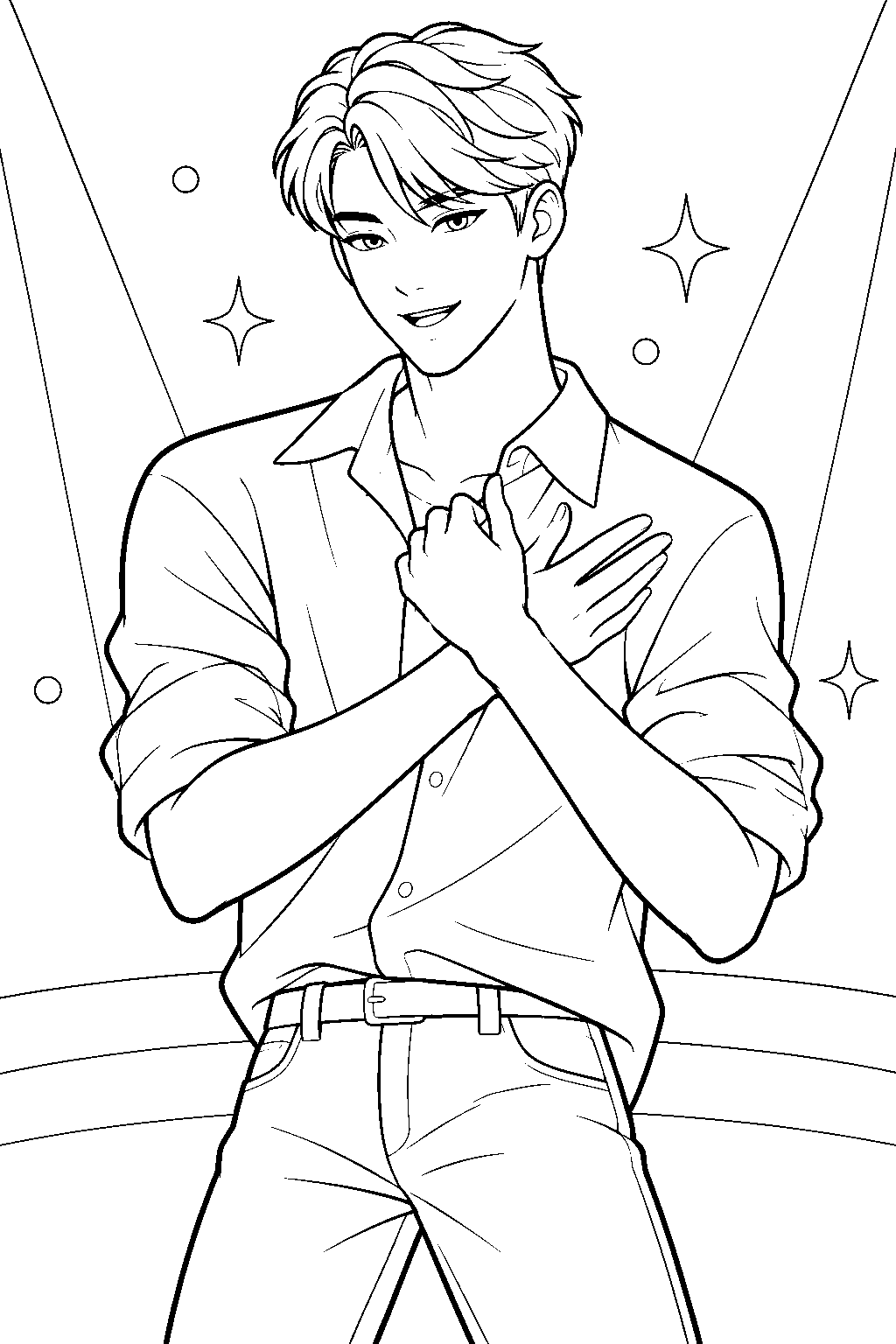 jinu saja boys soda pop pose line art