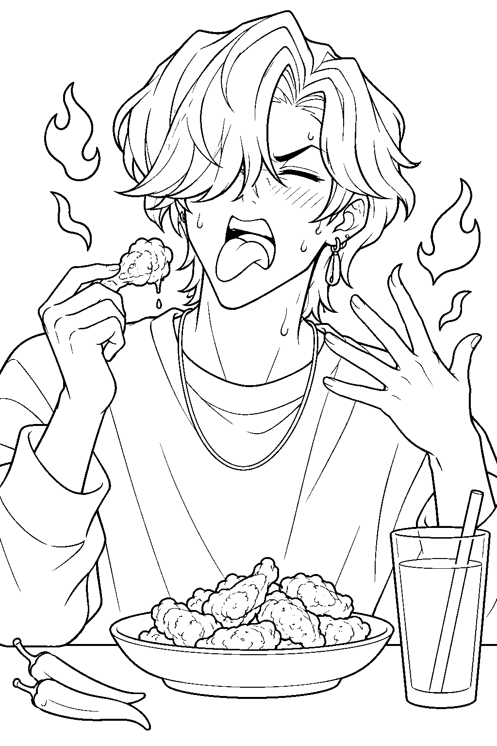 mystery saja spicy challenge line art