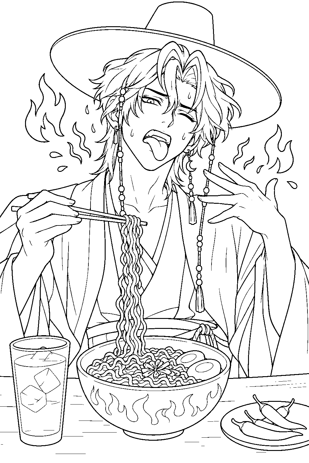 romance saja spicy challenge line art