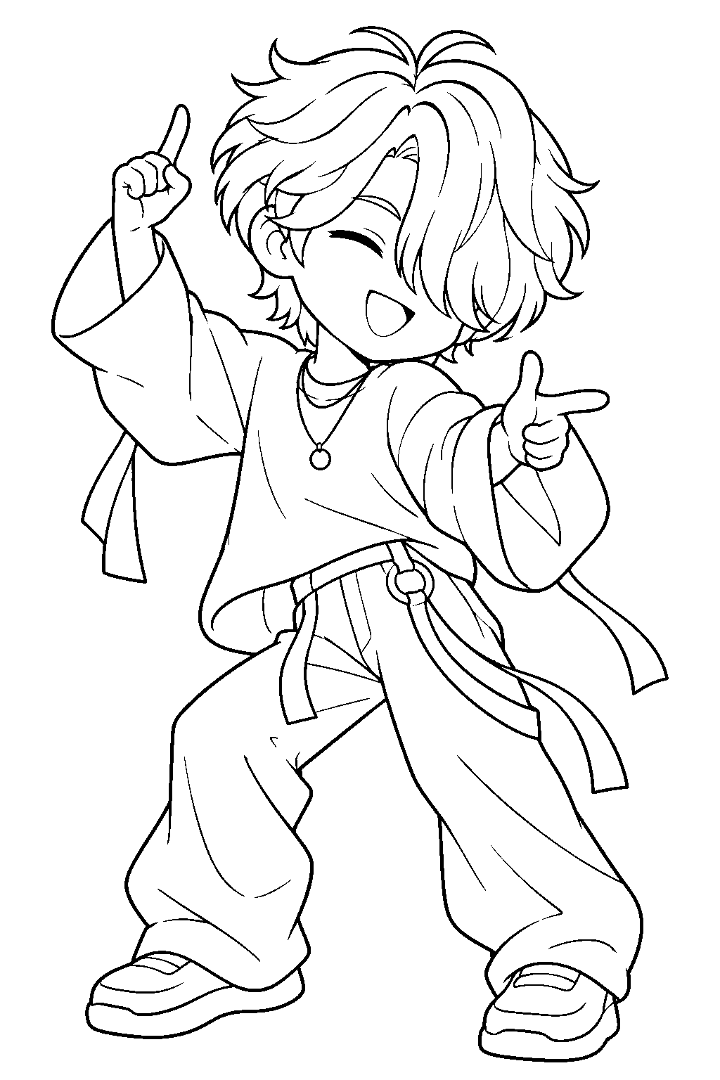 kpop demon hunters baby saja dancing to soda pop line art