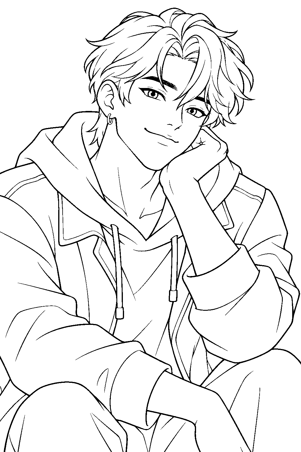 kpop demon hunters bobby line art