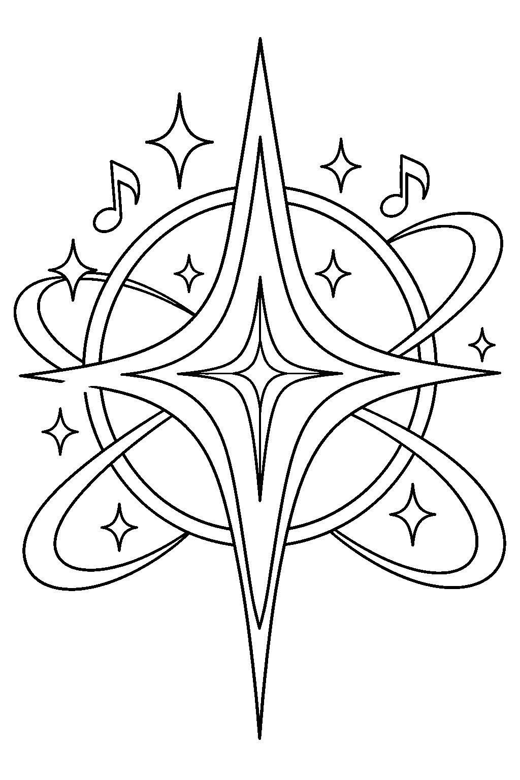 kpop demon hunters huntrix logo line art