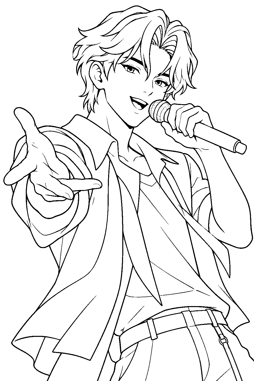 kpop demon hunters jinu performing soda pop line art