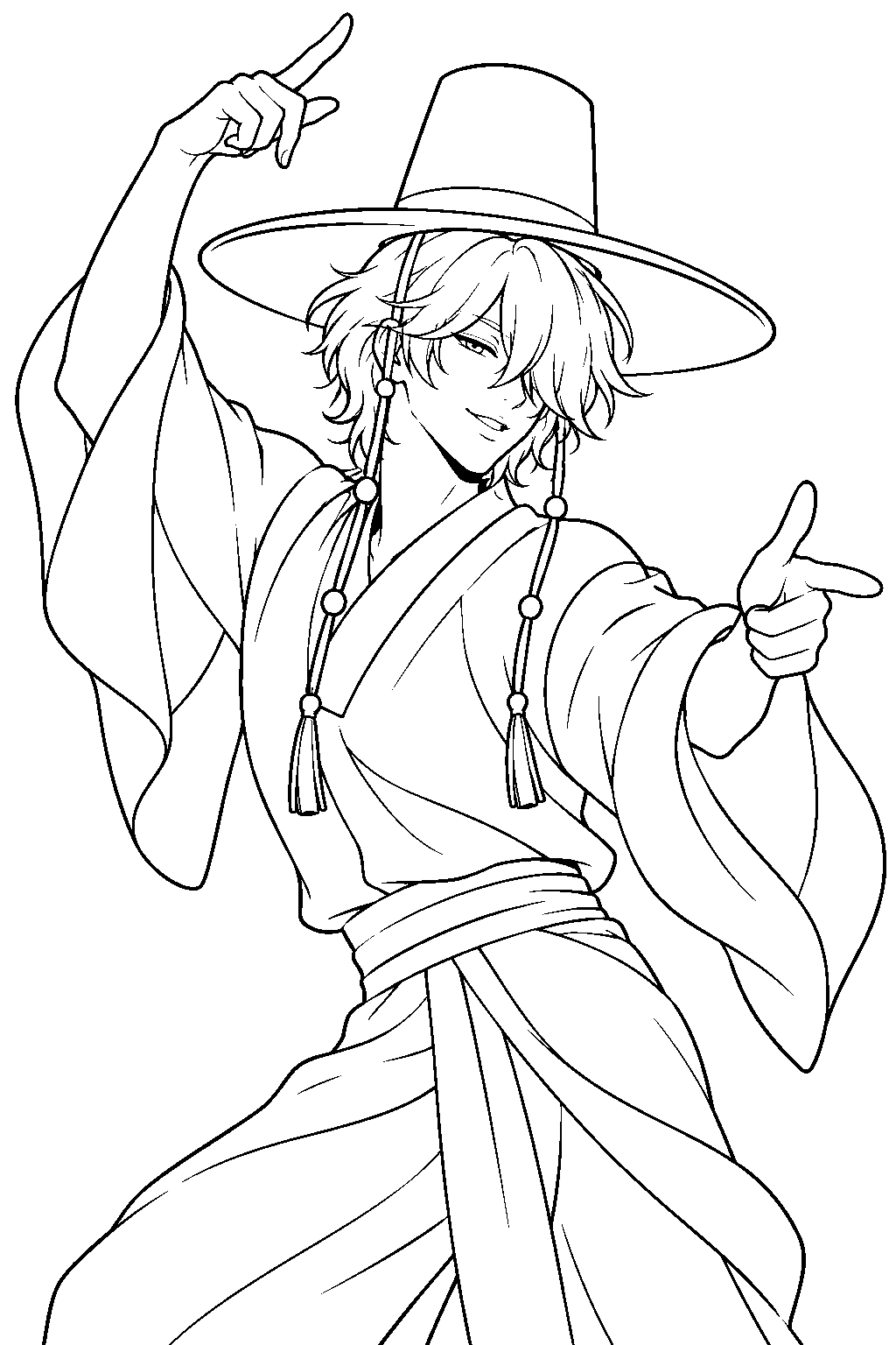 kpop demon hunters mystery saja dancing to soda pop line art