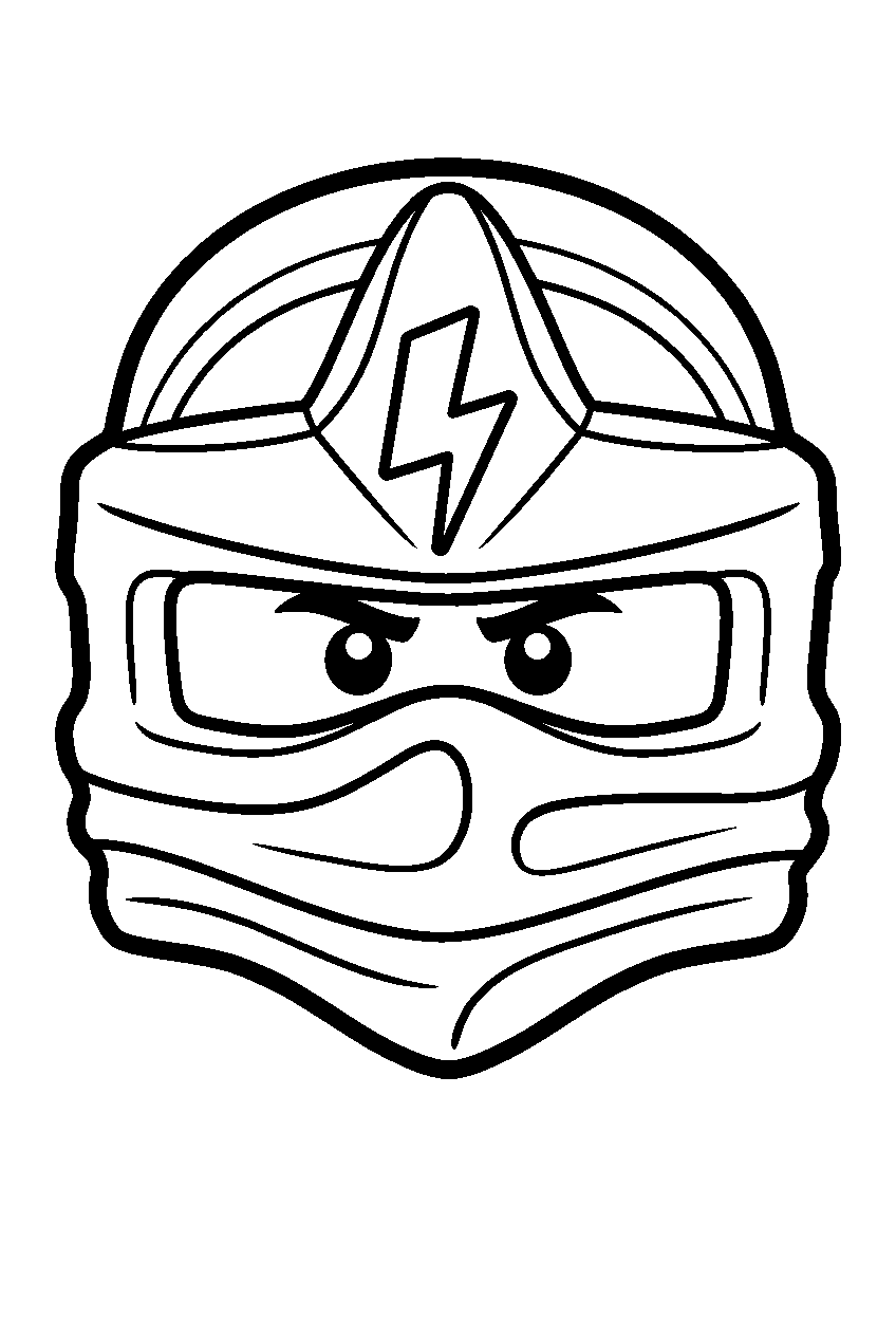 lego ninjago jay ninja mask line art