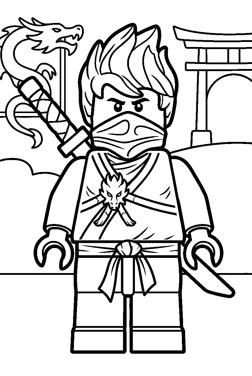 lego ninjago kai dx line art