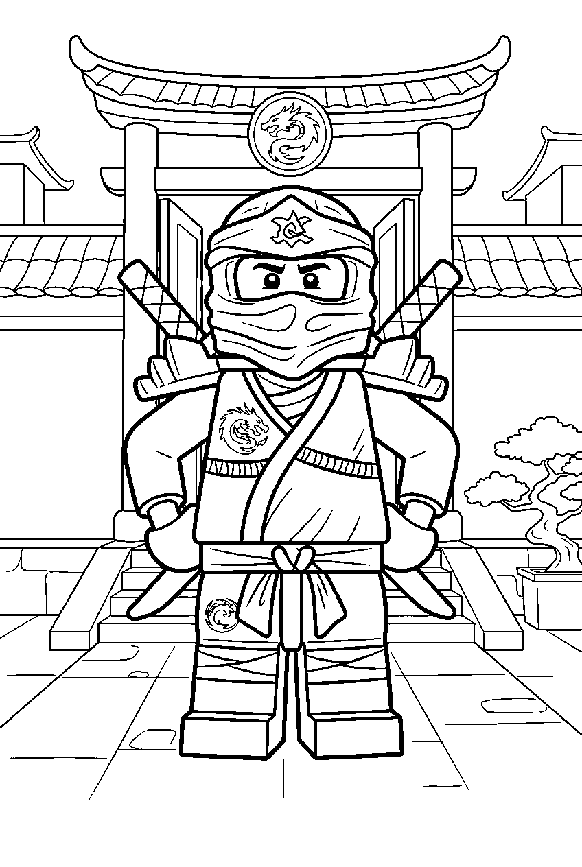 lego ninjago kai in monastery of spinjitzu line art