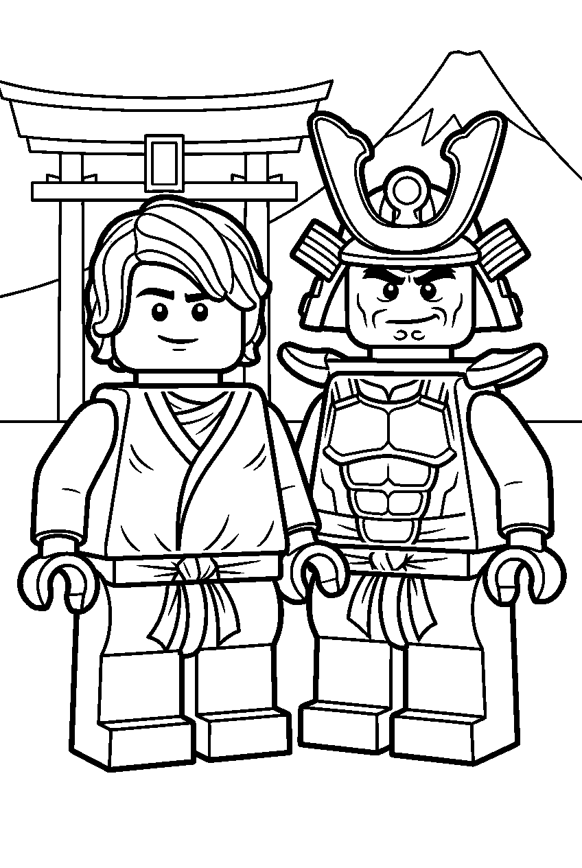 lego ninjago lloyd and garmadon line art