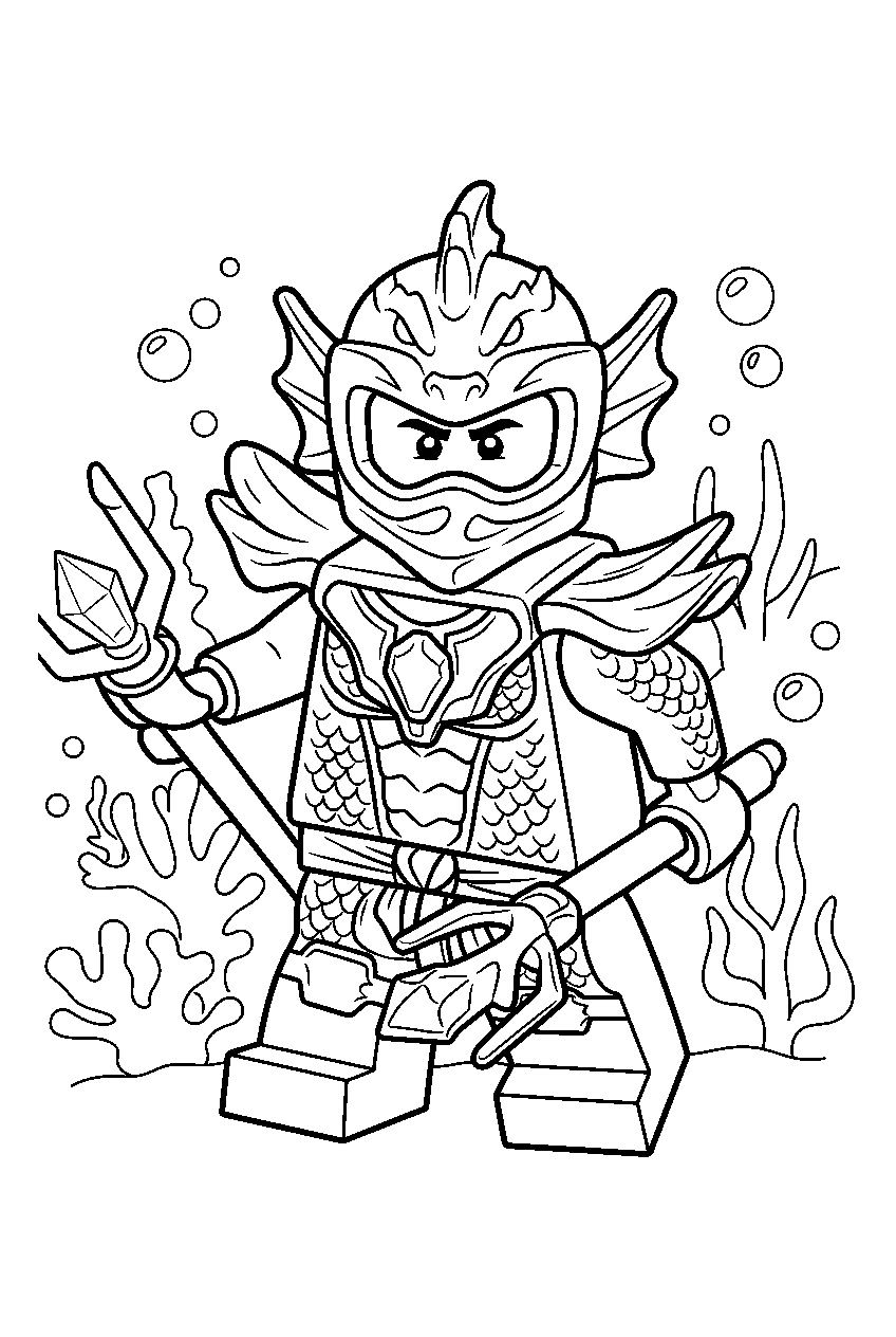 lego ninjago lloyd in merlopia line art