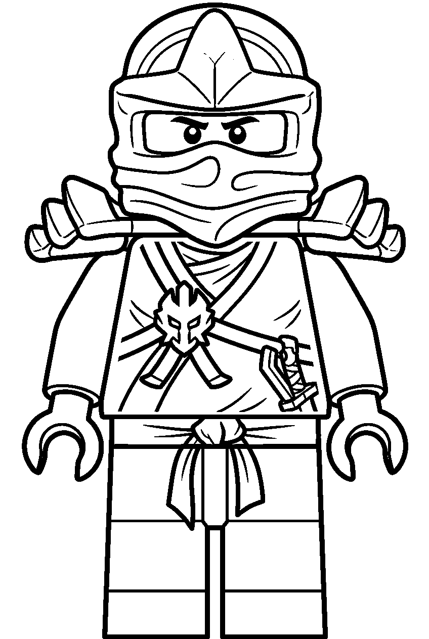 lego ninjago titanium zane line art