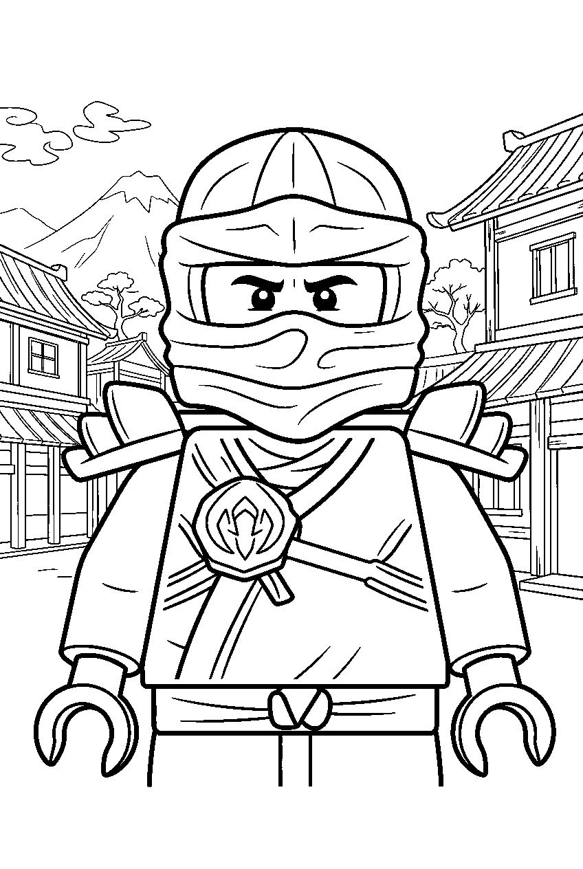 lego ninjago zane in ignacia line art