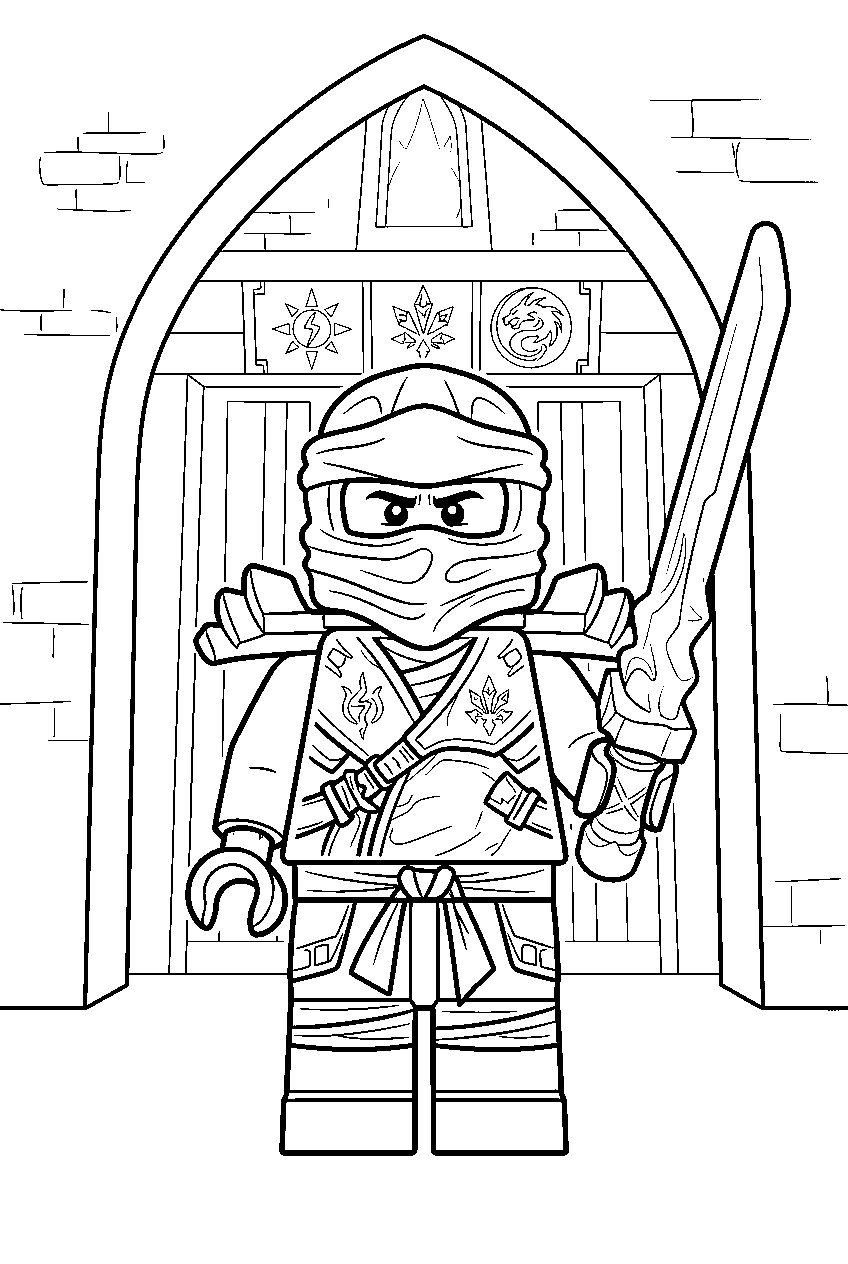 lego ninjago zane in temple of light line art