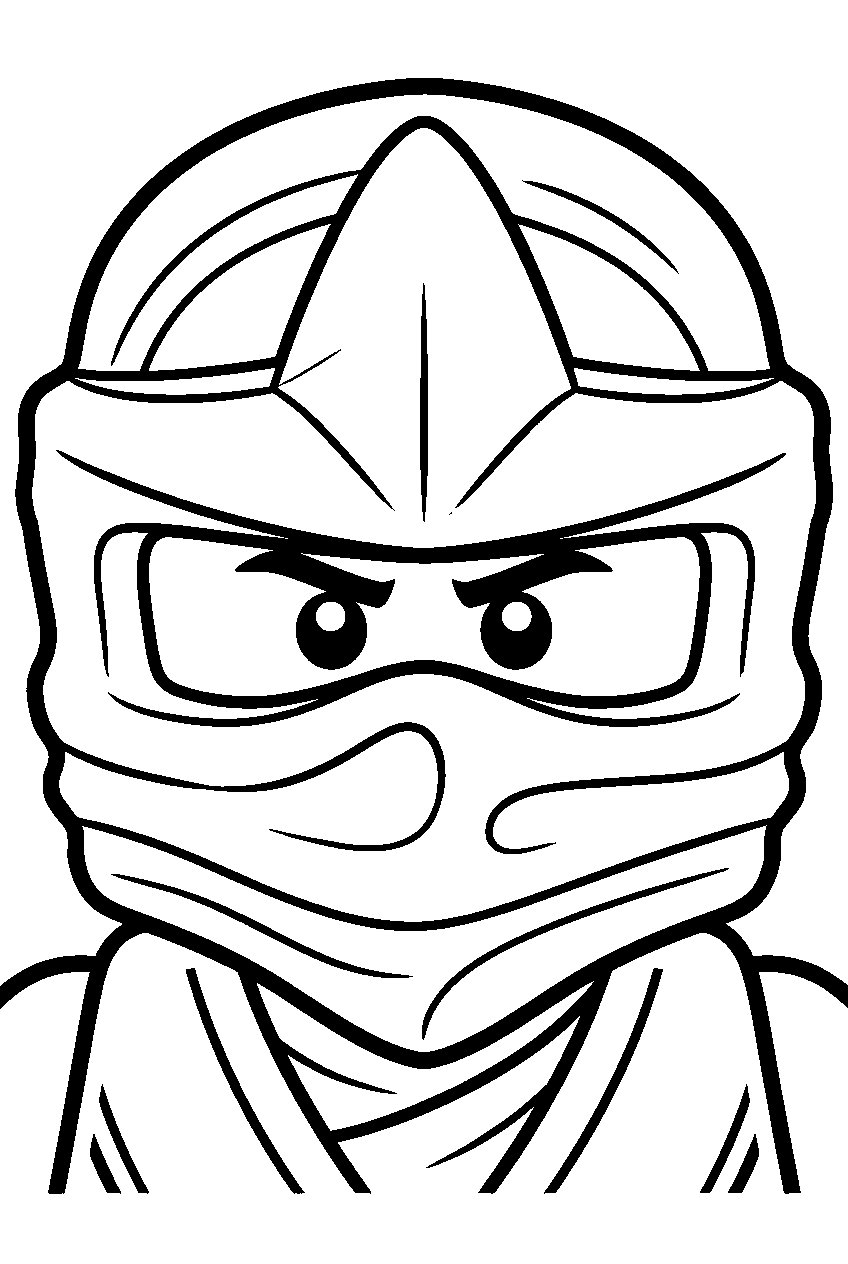 lego ninjago zane ninja mask line art