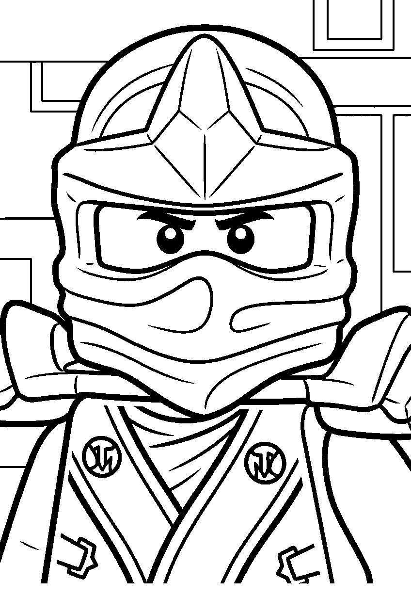 lego ninjago zane white ninja line art