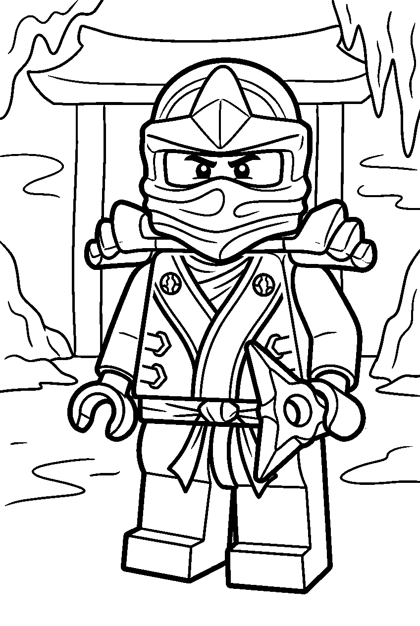 lego ninjago zane zx line art