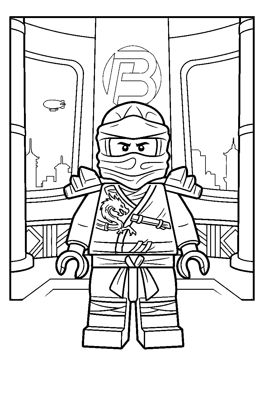 lego ninjago characters in borg tower line art
