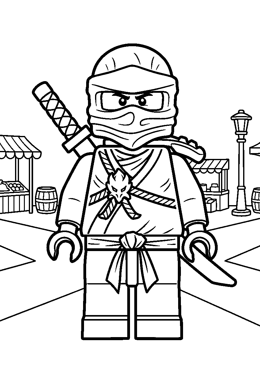lego ninjago characters in crossroads line art