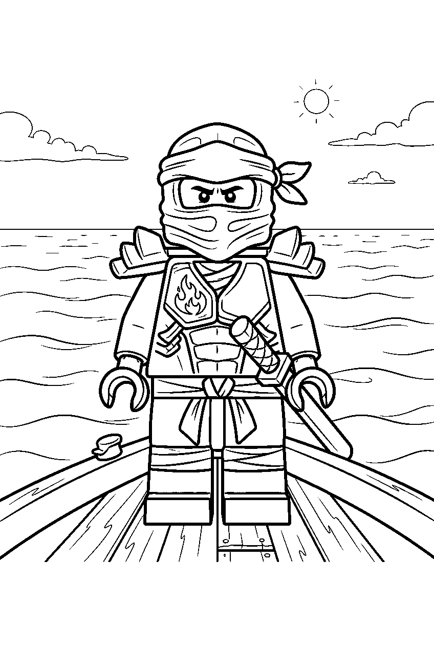 lego ninjago characters in endless sea line art