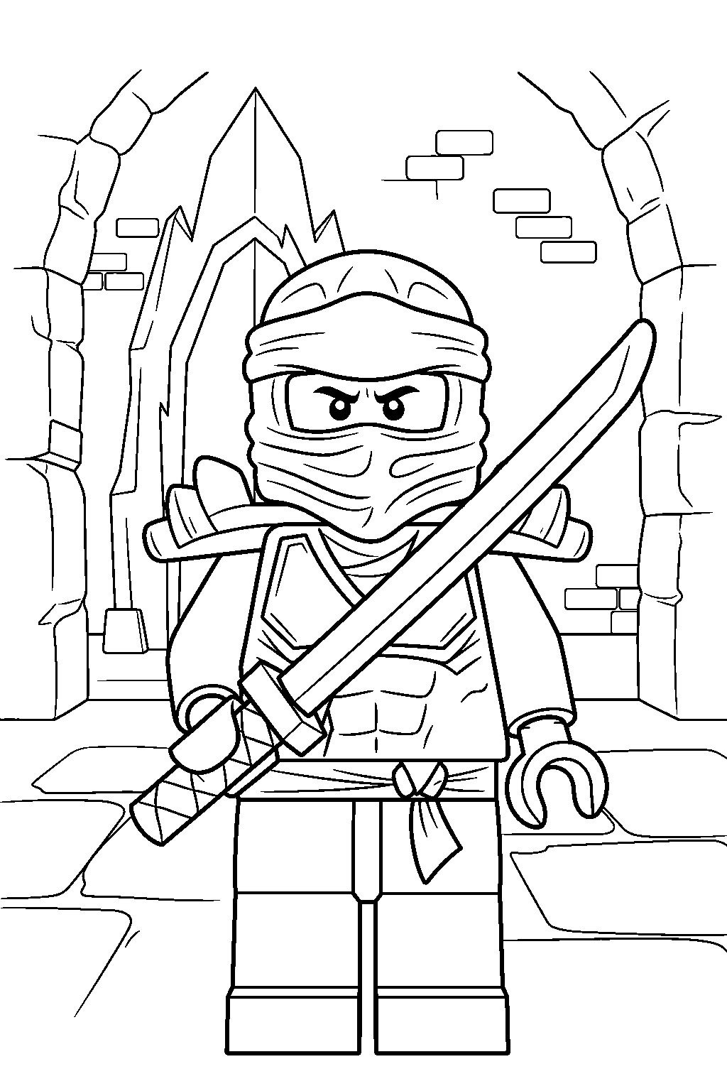 lego ninjago characters in garmadon s dark fortress line art