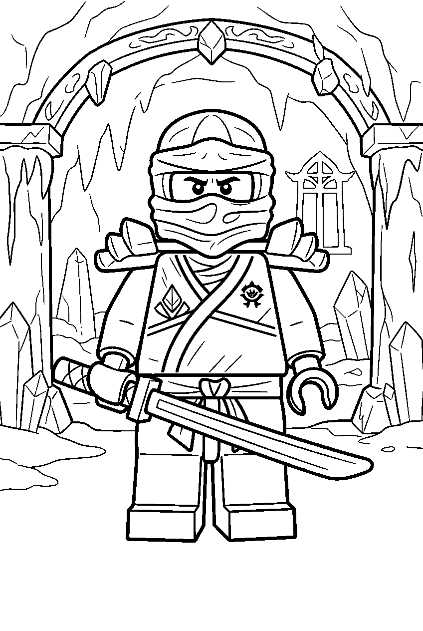 lego ninjago characters in ice temple line art