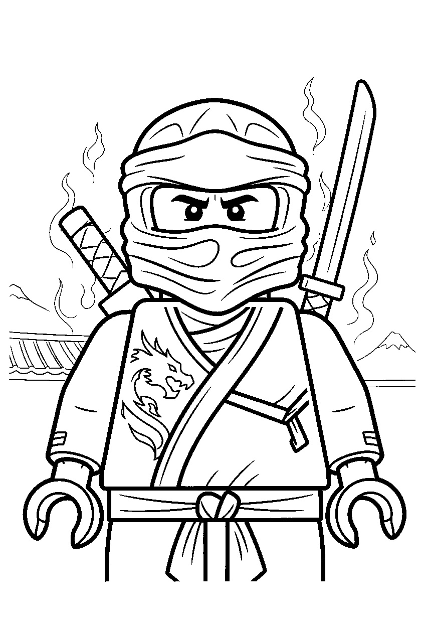 lego ninjago characters in ignacia line art