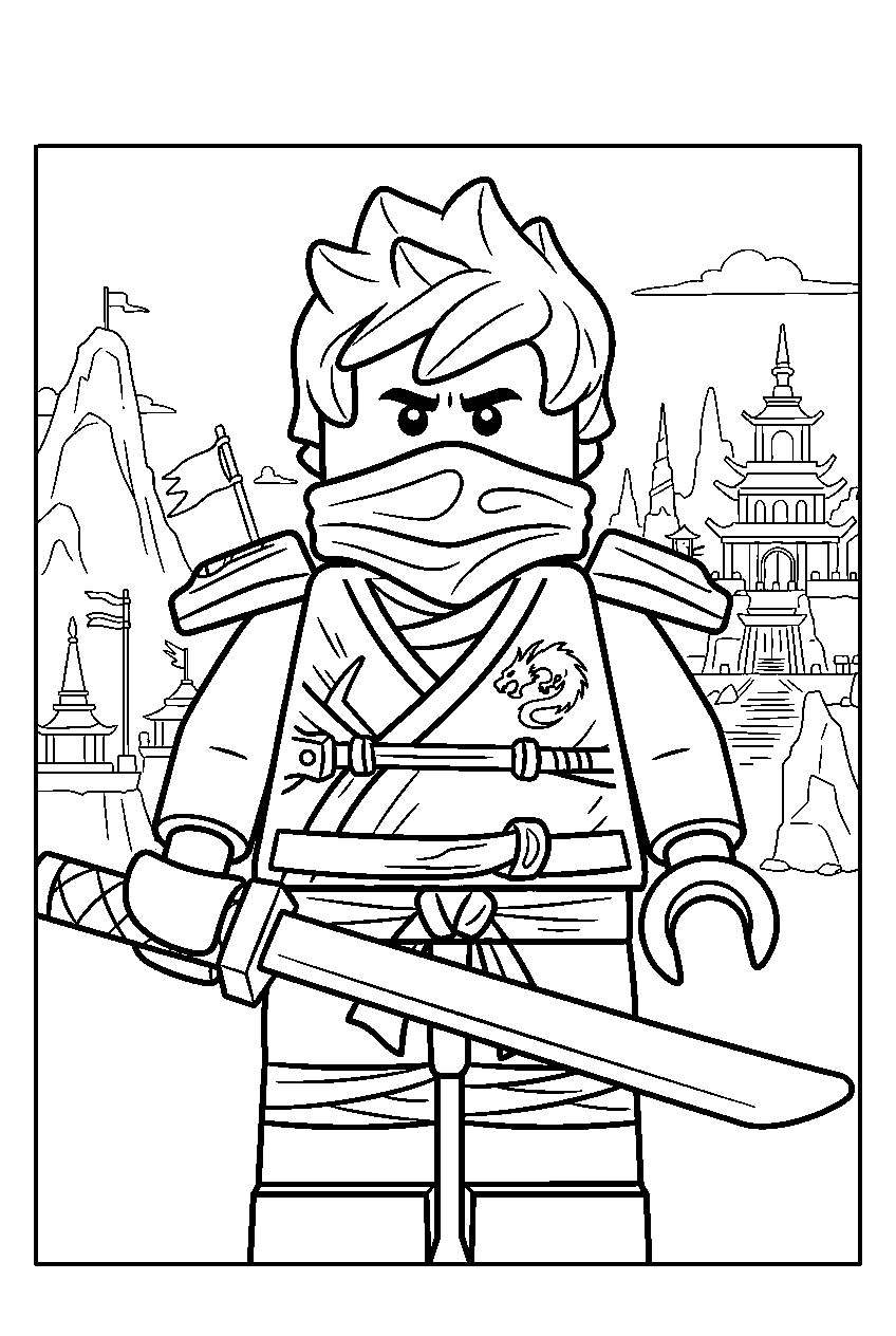 lego ninjago characters in kingdom of shintaro line art