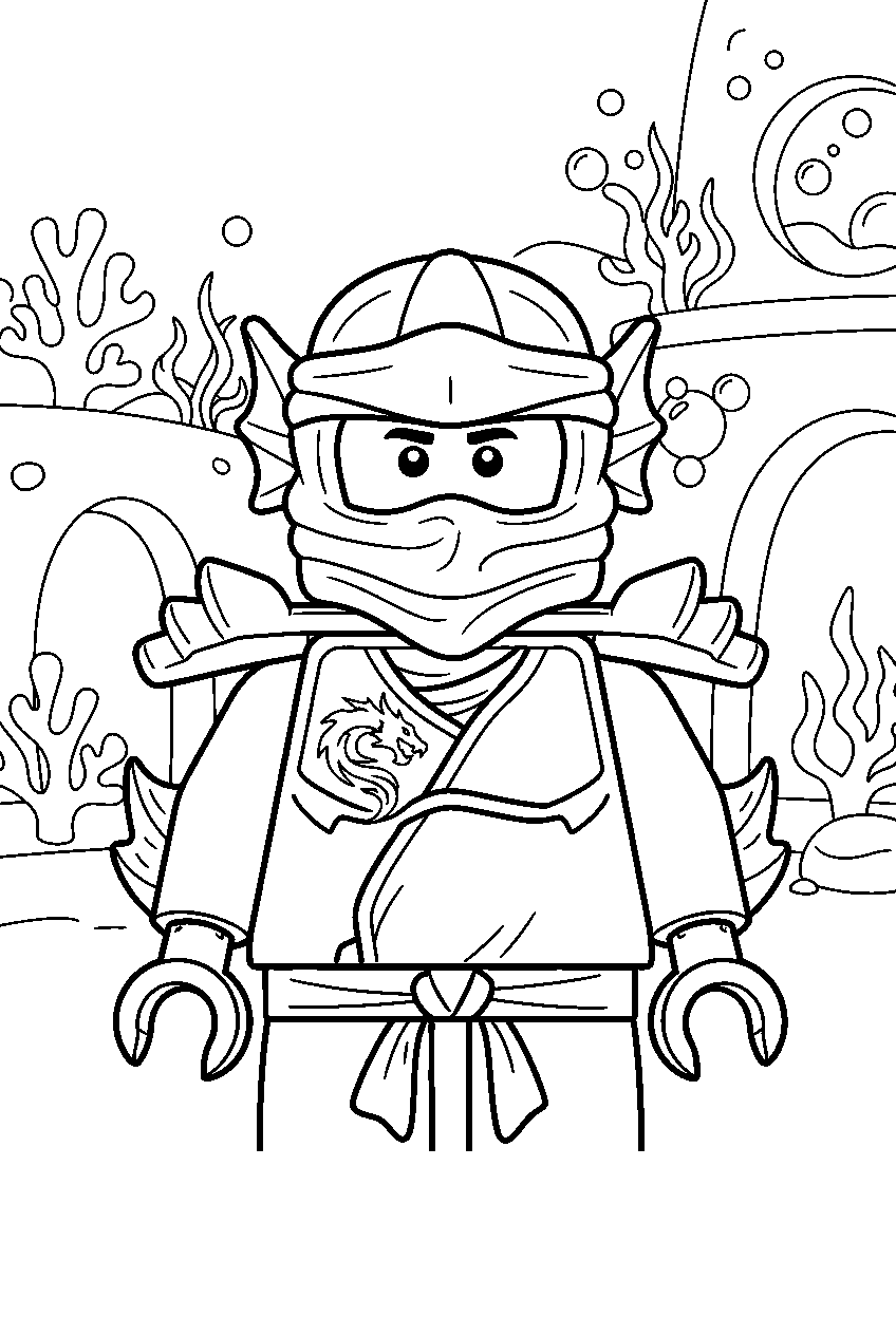 lego ninjago characters in merlopian palace line art