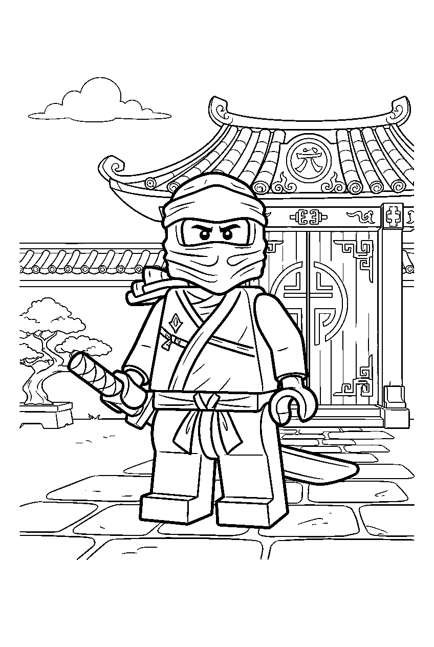 lego ninjago characters in monastery of spinjitzu line art