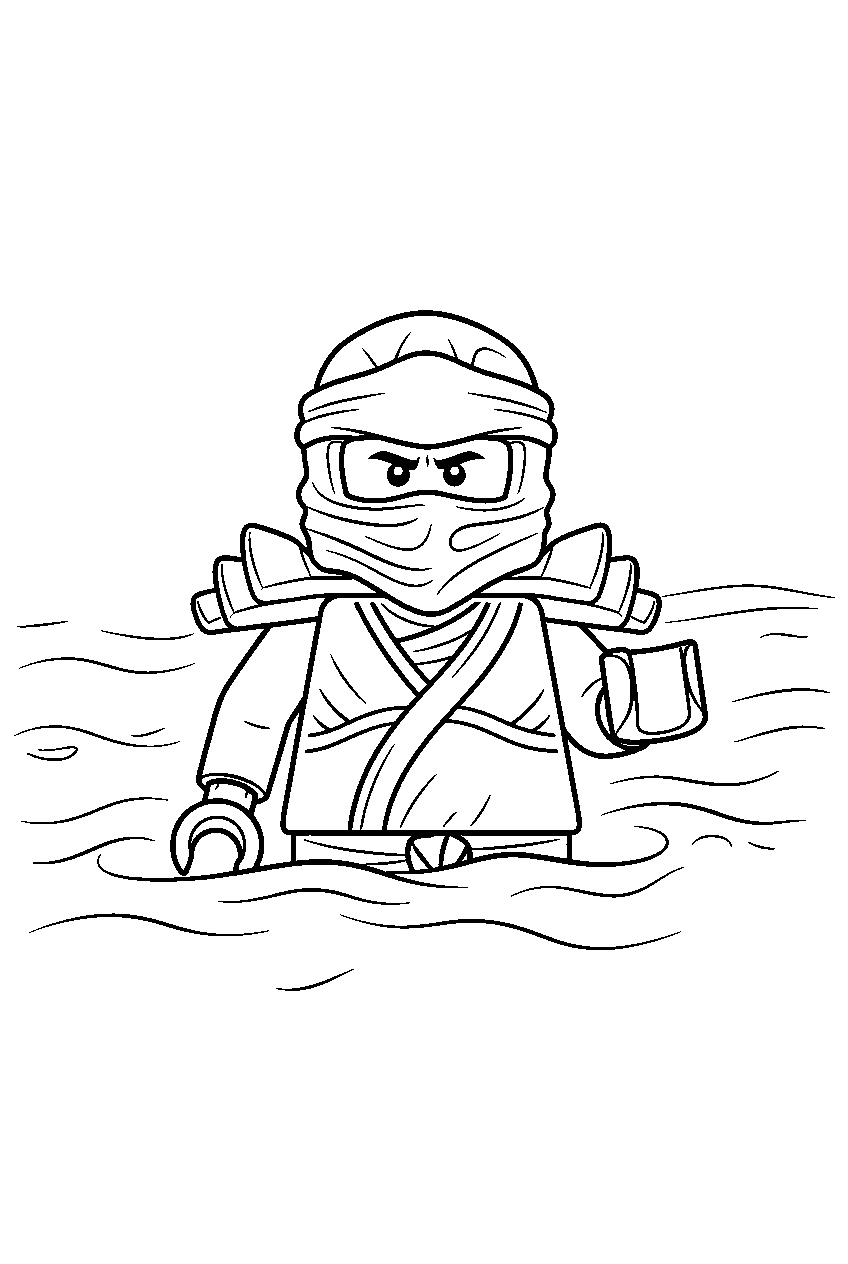 lego ninjago characters in sea of sand line art