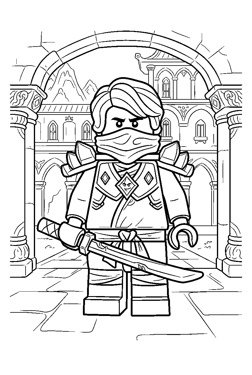lego ninjago characters in shintaro palace line art