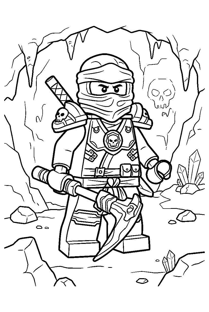 lego ninjago characters in skull sorcerer mine line art