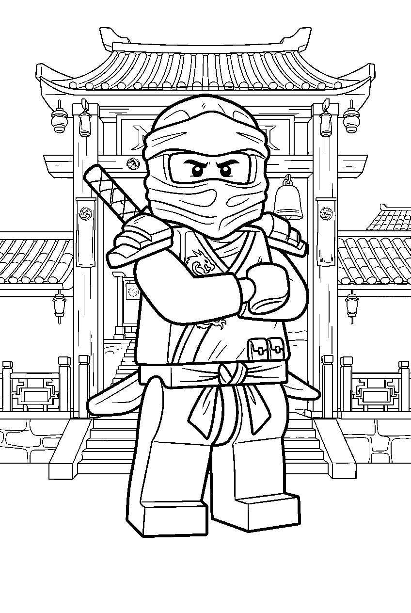 lego ninjago characters in temple of airjitzu line art