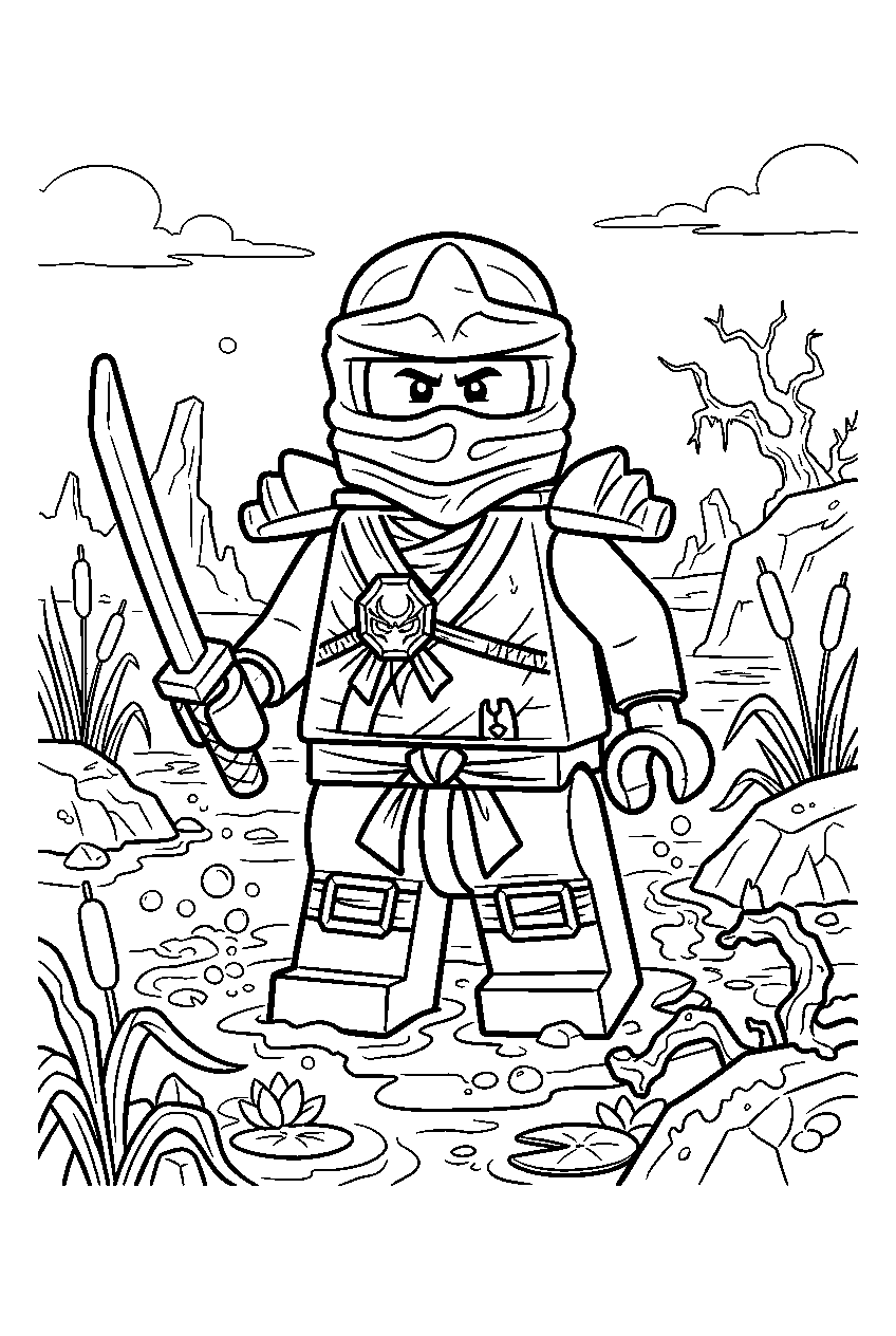 lego ninjago characters in toxic bogs line art