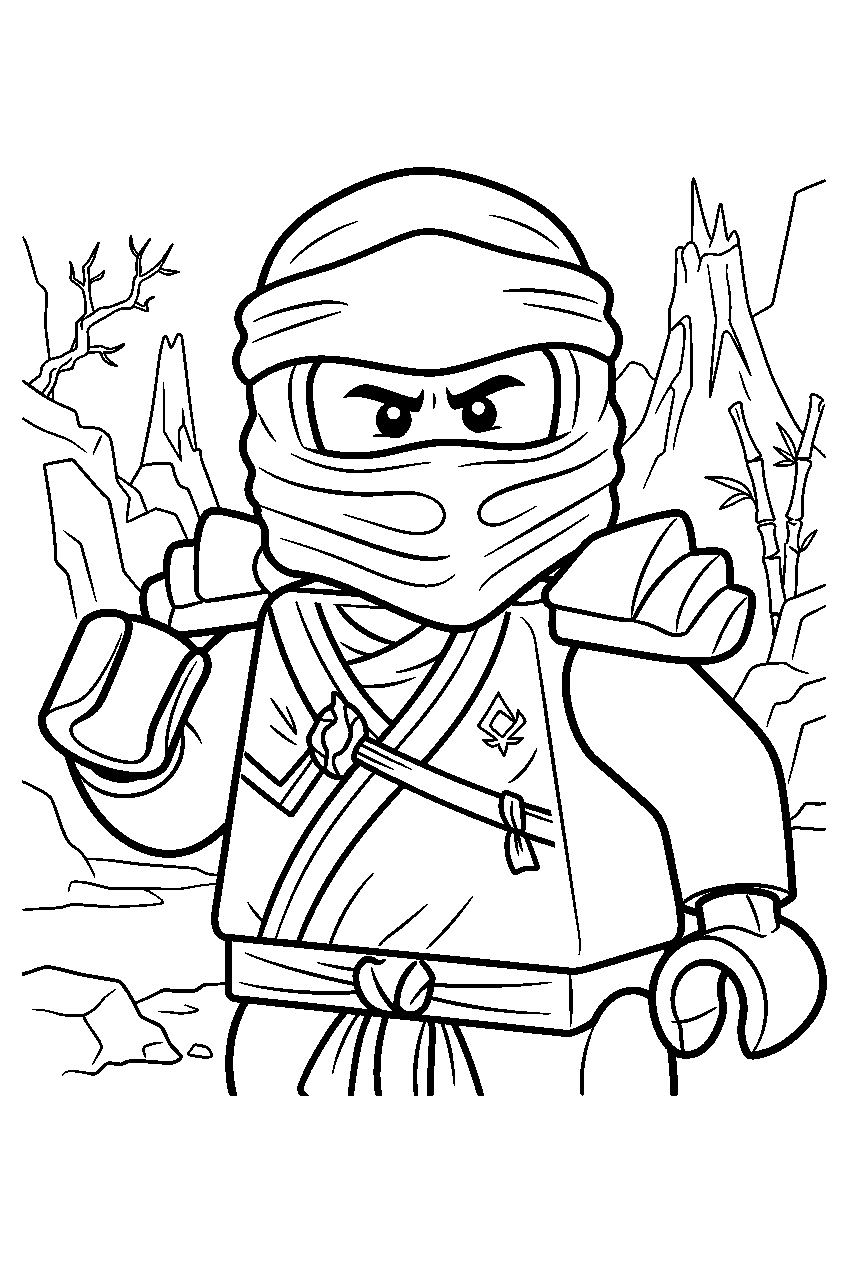 lego ninjago characters on dark island line art