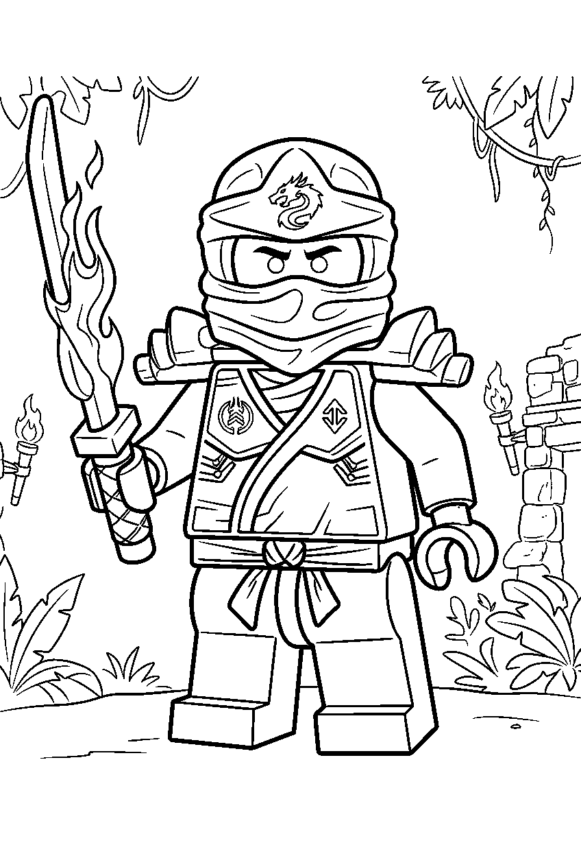 lego ninjago characters on island of the keepers line art