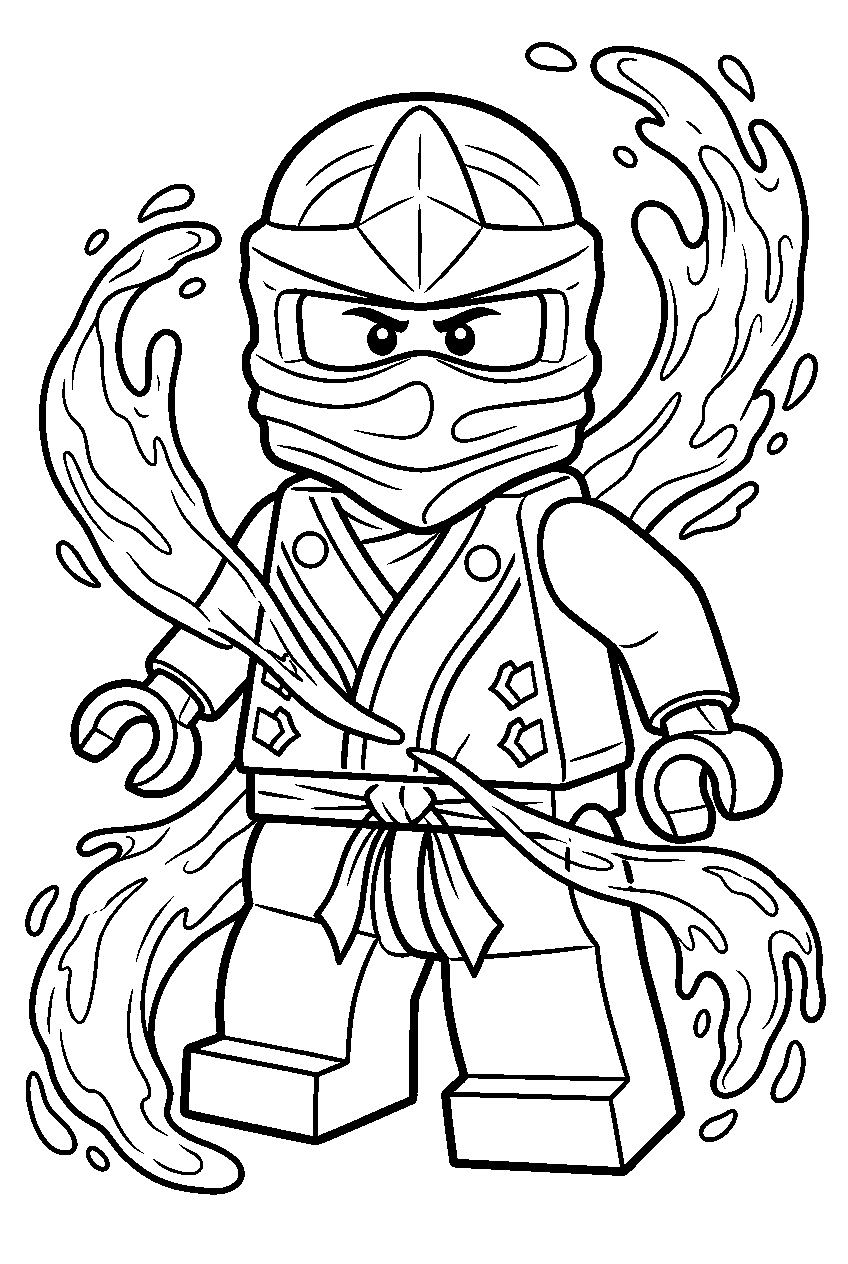 lego ninjago nya water ninja with water powers line art